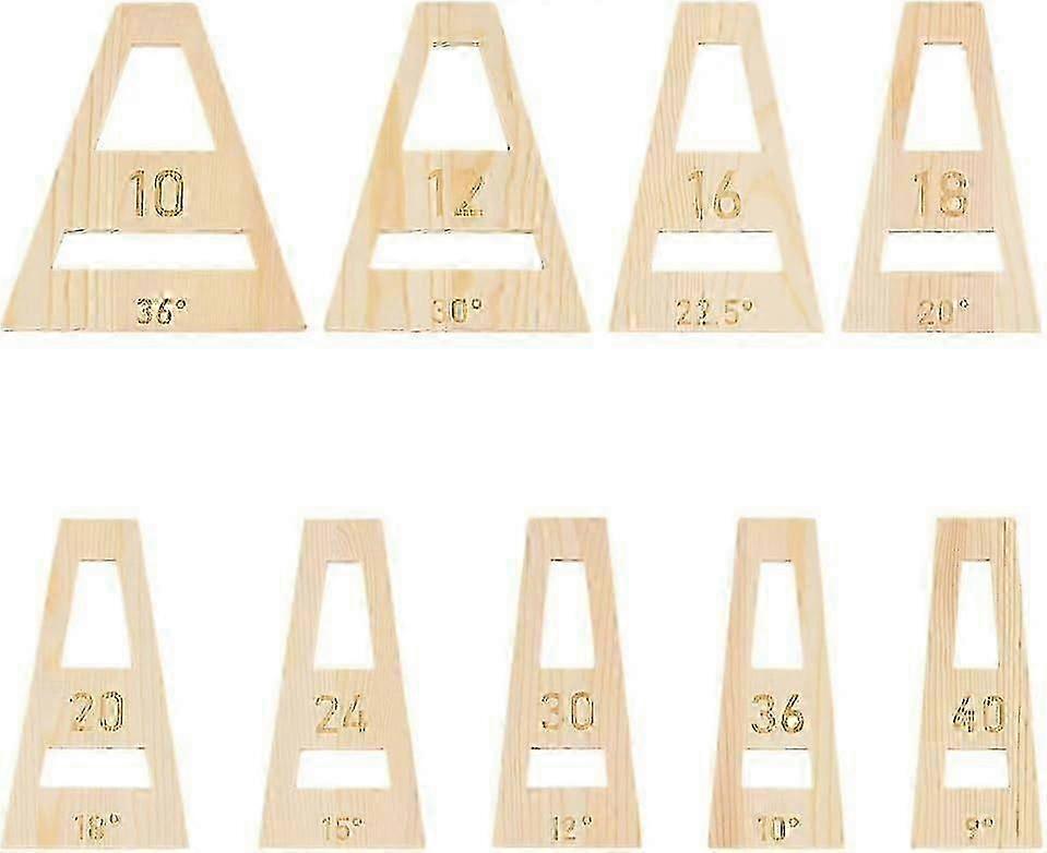 9PCS Bol segmenté Wedgies amande blanc trapézoïdal Bol segmenté coin outil ensemble pour bol segmenté faisant gabarit traîneau bois tournant 5mm d’épaisseur