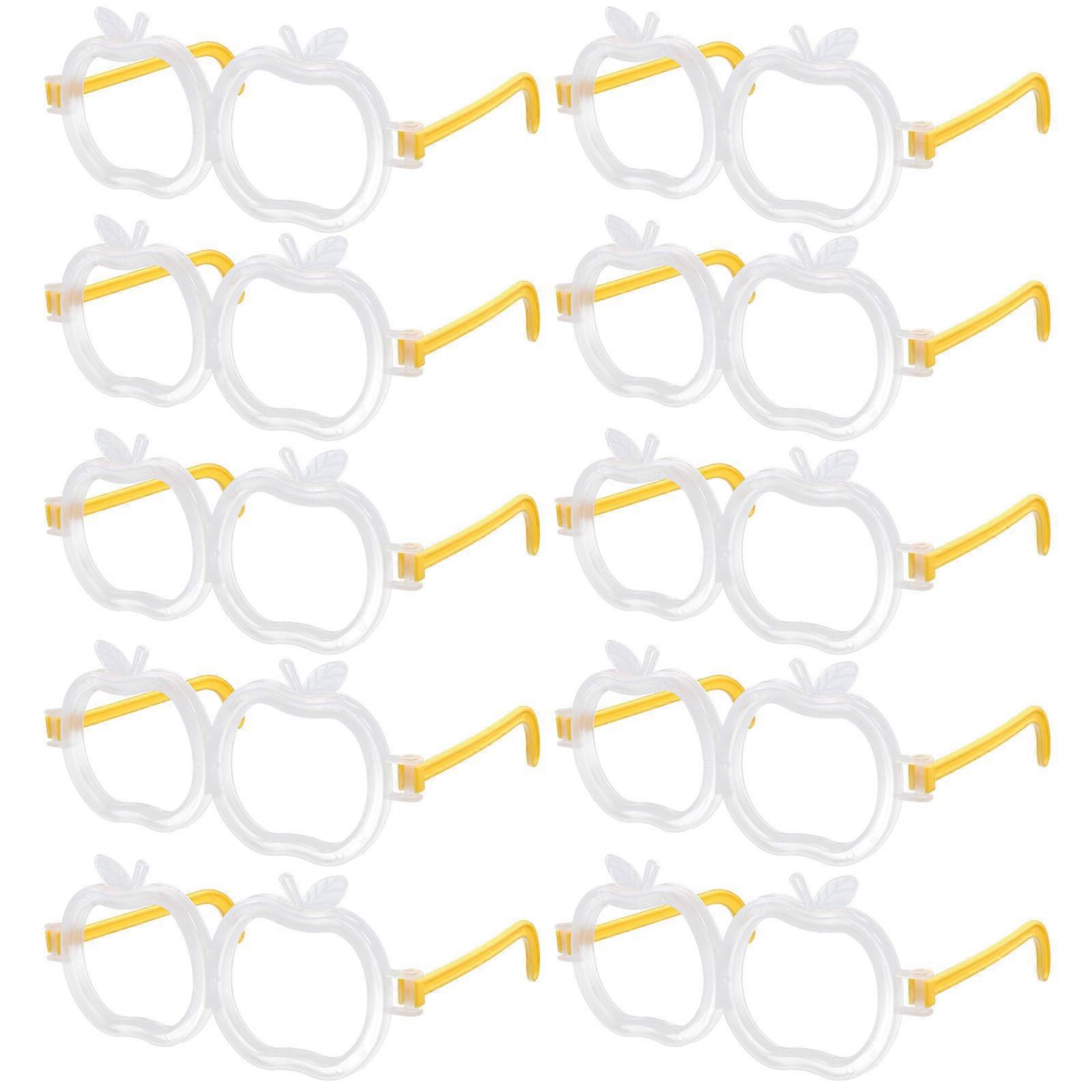 Glowing Fluorescent Glasses Set for Parties Durable Transparent Plastic Lightweight Cute Pcs