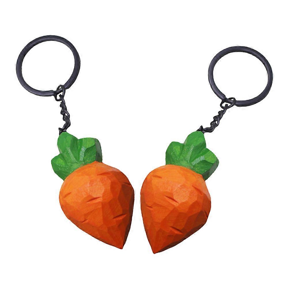 Carrot Design Keychain, Lightweight Wooden Pendant for Finding