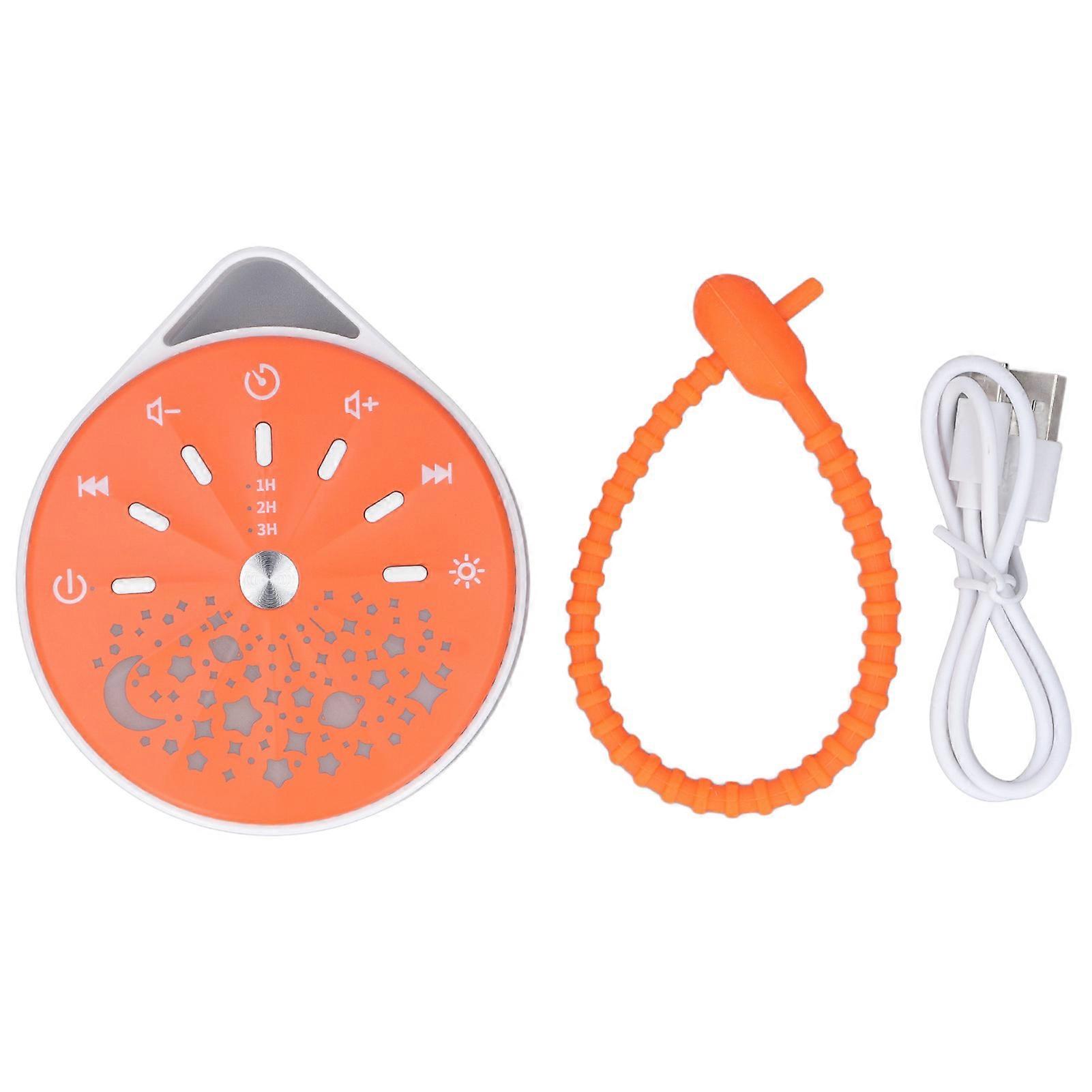 LED Baby Sound Machine Gradient 7 Colorful Lights Soothe Dual Color Indicator Sleeping Sound Device Orange