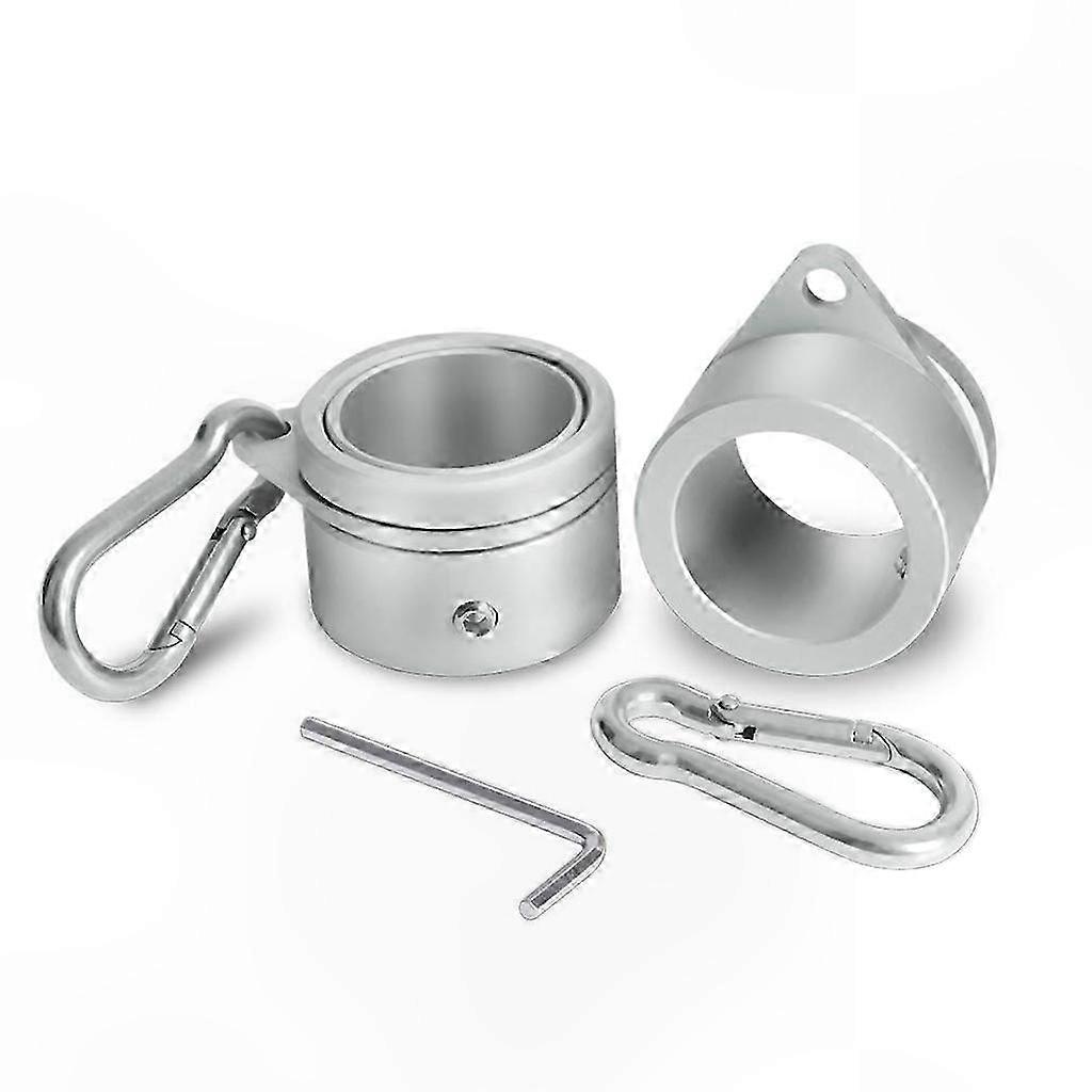 2-Pack Metal Flagpole Rings with Swivel Hook, 360° Rotation Anti-Tangle Mounting Kit for Flags