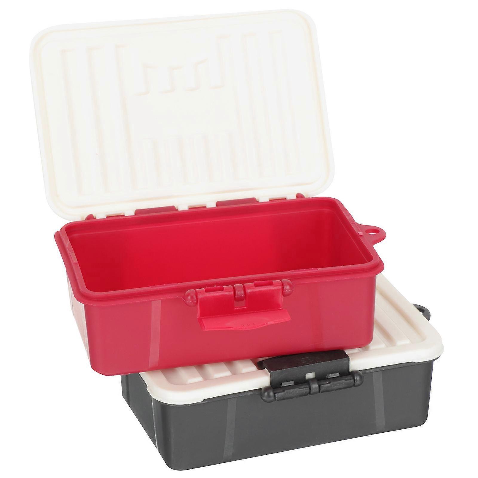 Portable Playing Card Storage Box for Home with Snap Closure Assorted Color Plastic 2pcs