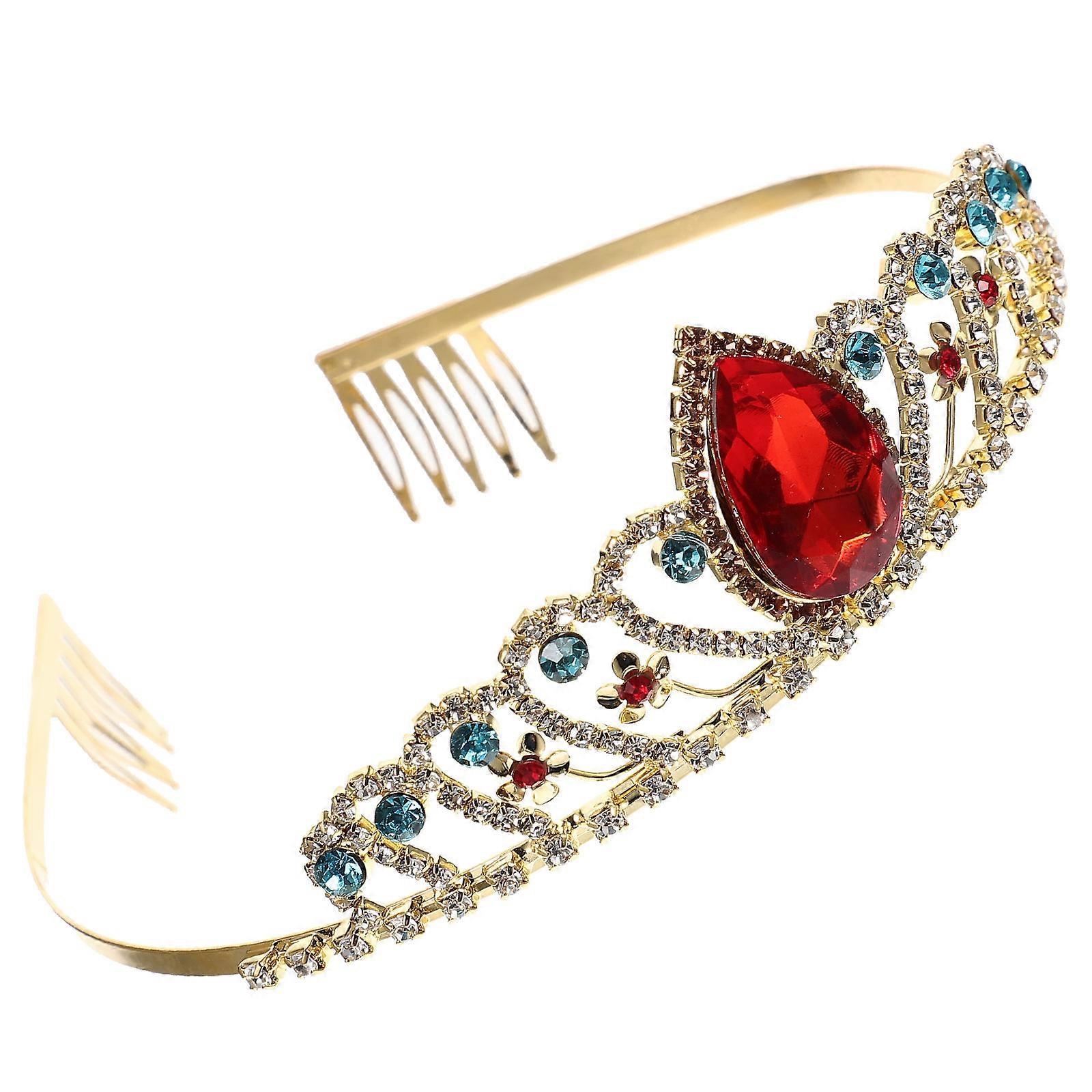 Rhinestone Crown for Little Girls Shiny Crown Design Headband for DIY Banquets Parties Multi Color