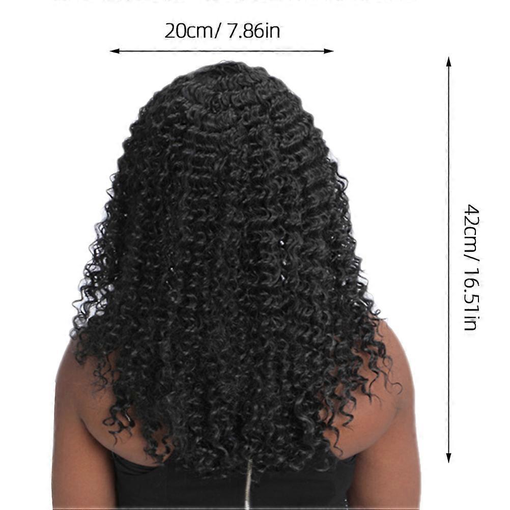 Black Bouffant Wig for Women High Temperature Wire Easy to Wear Breathable Design for Daily Use 1pc 26 inch