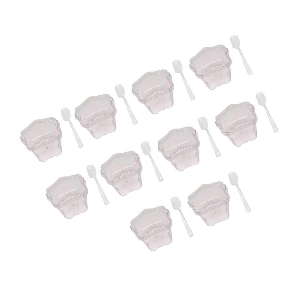 Dessert Cups for Food Storage Transparent Material Crack Resistant 20 Pieces with Spoon and Lid 3.54 inches
