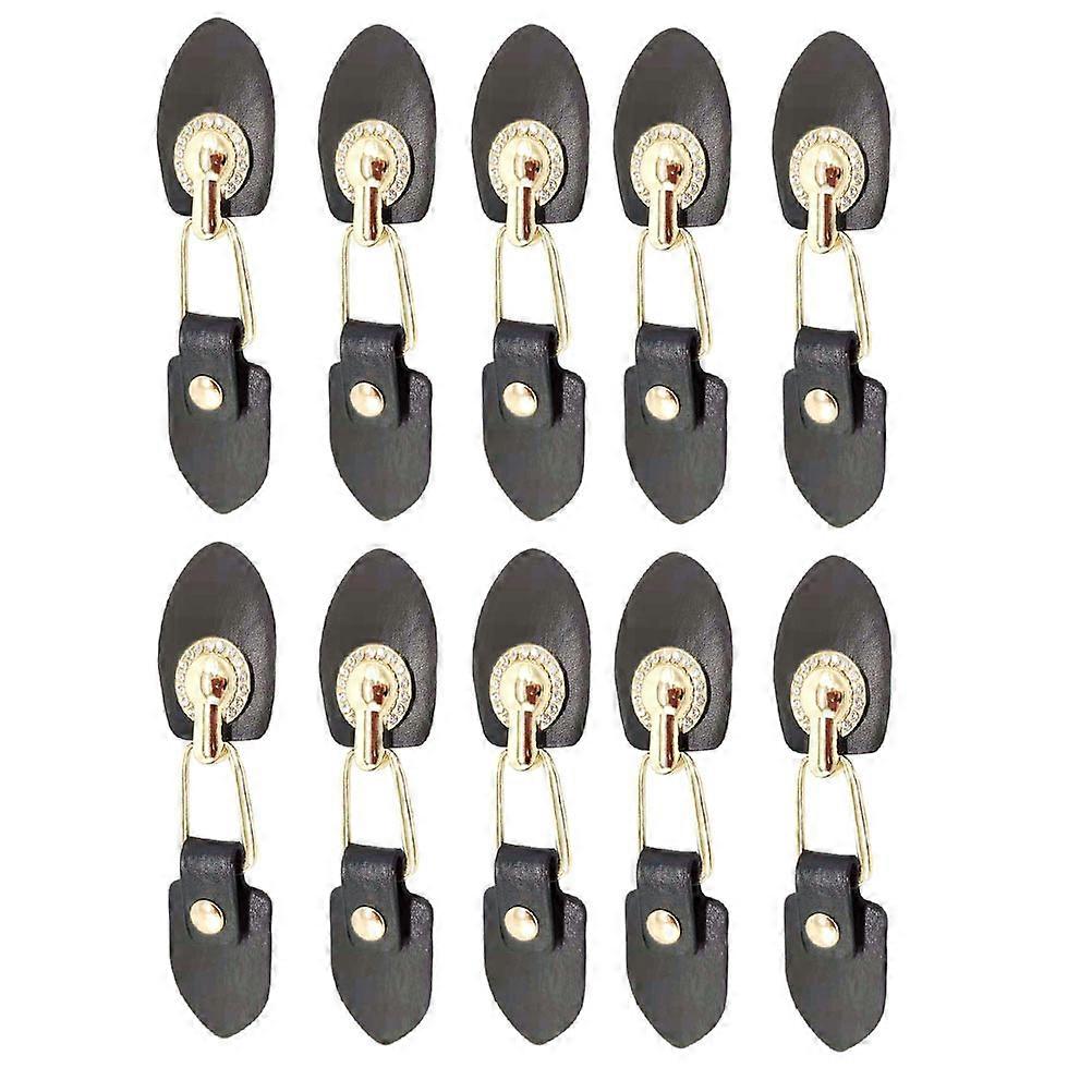 Coat Fasteners And Buckles For Home Use And Clothing Projects In Black With Rectangular Shape For 10 Pairs