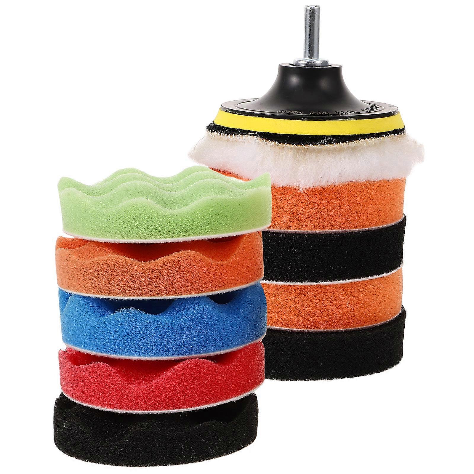 Buffing Pads 1 Set Buffing Sponge Polishing Pad Set Professionals 9.50X9.50X3.50CM Assorted Color Buffing