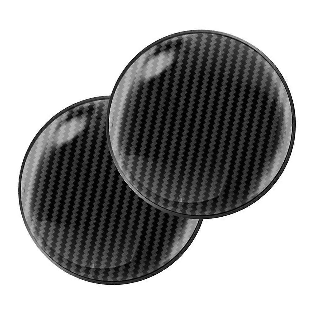 Insulation Pad Coasters Black Square Coasters for Car Interior Decoration 2Set