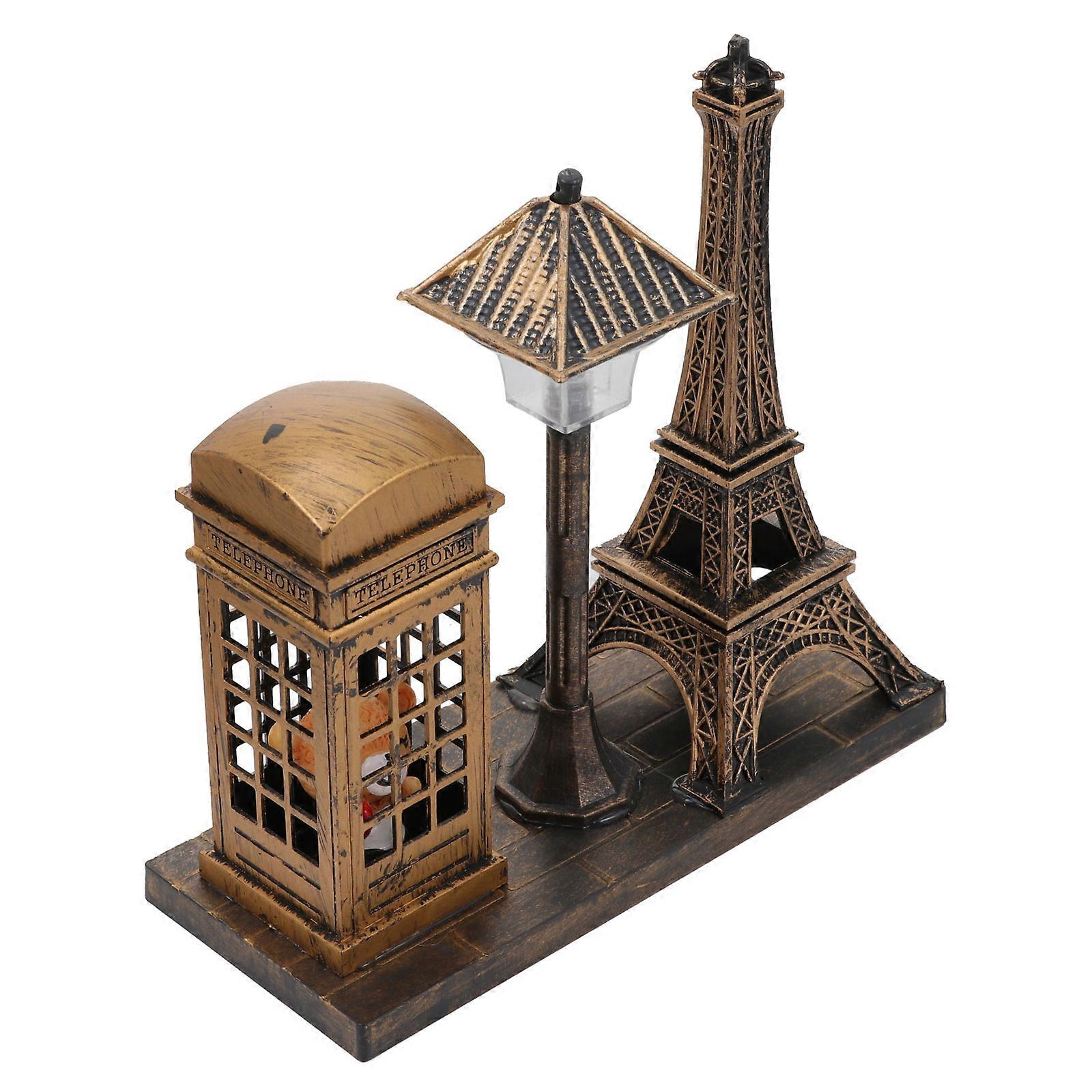 Eiffel Tower Vintage Street Lamp Night Light Art Craft for Desktop Decor