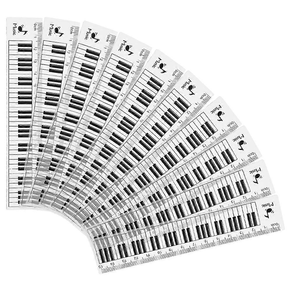 Clear Plastic Rulers with Musical Notes Design Transparent Straight Measuring Tools for School, Classroom, and Exam Stationery Use