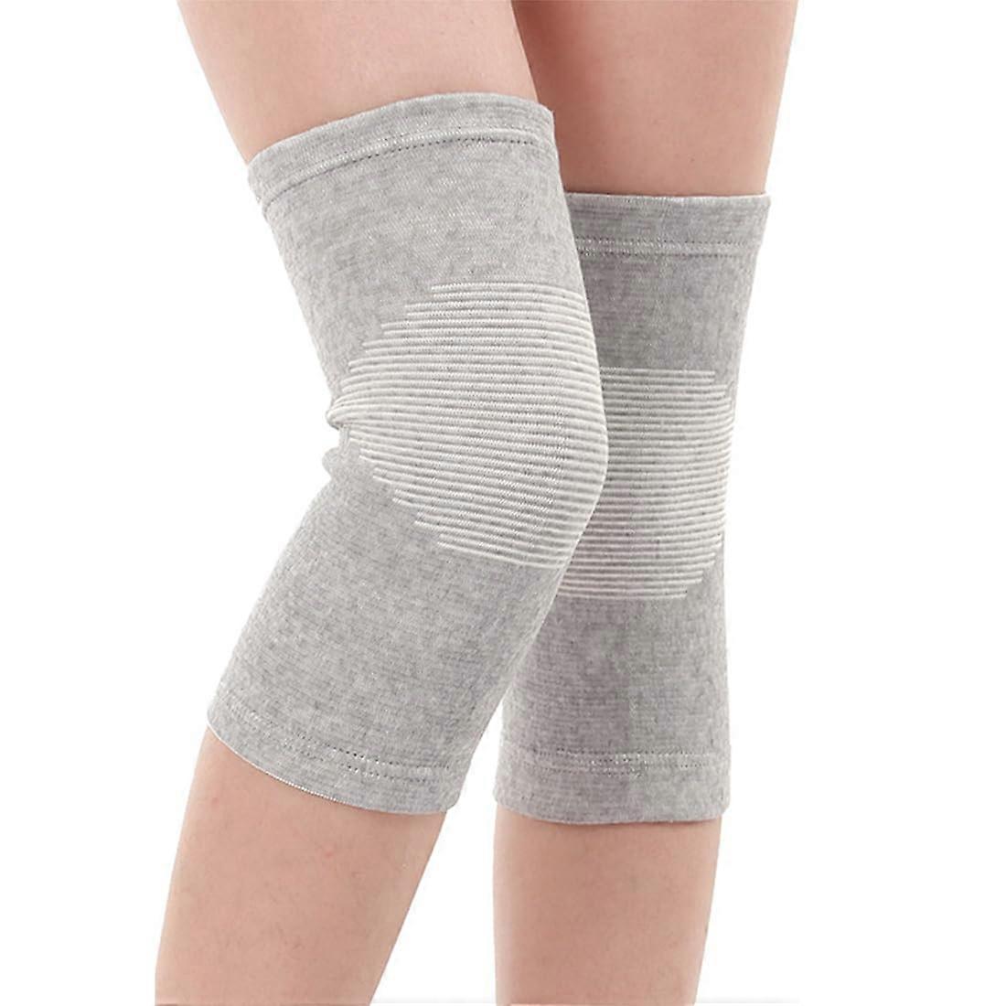 Sports Knee Brace for Osteoarthritis Relief, Adjustable L Size for Men and Women, Gray Knee Support with Pads