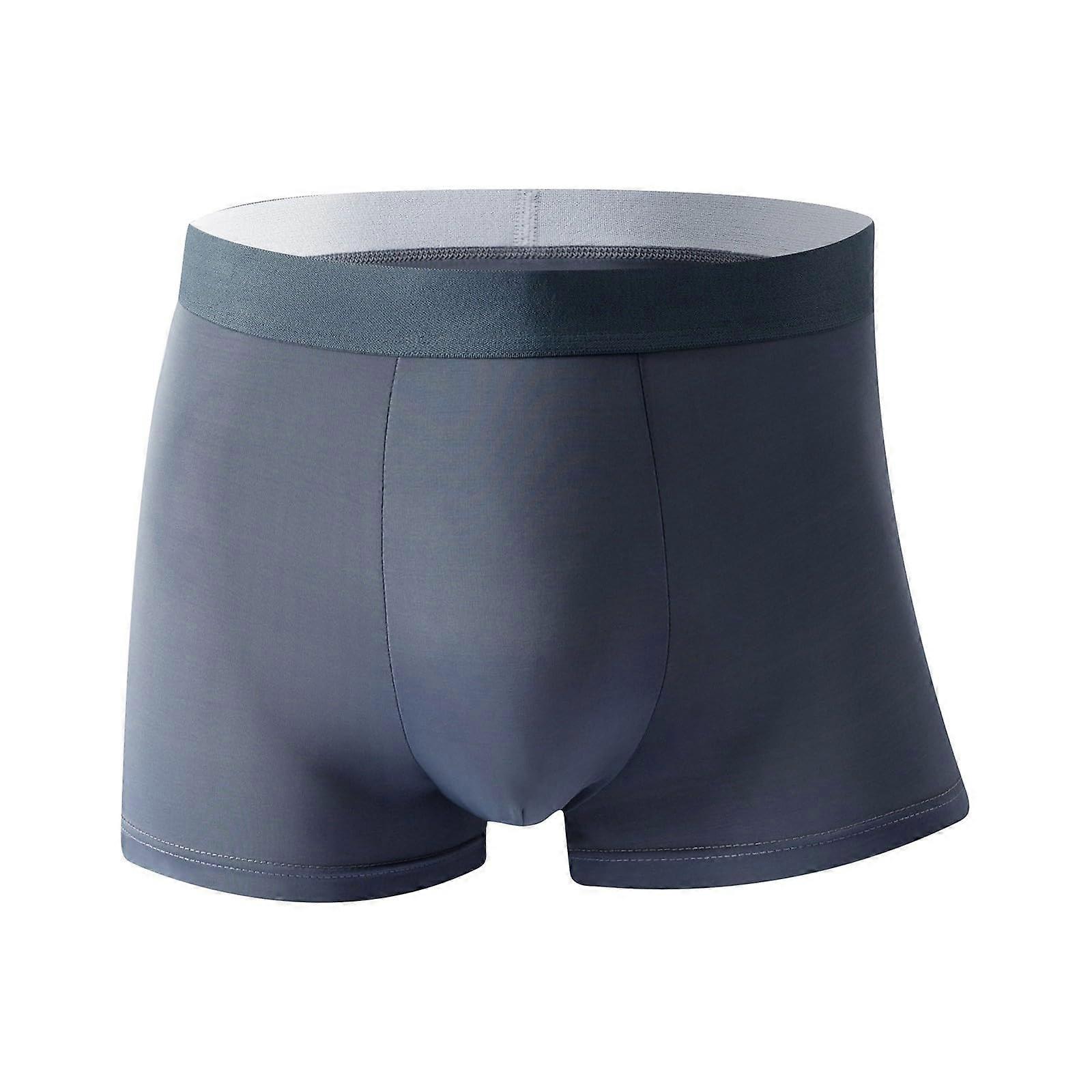 Men's Underwear, Boxer Shorts, Ice Silk, Comfortable Briefs, Size L, Blue