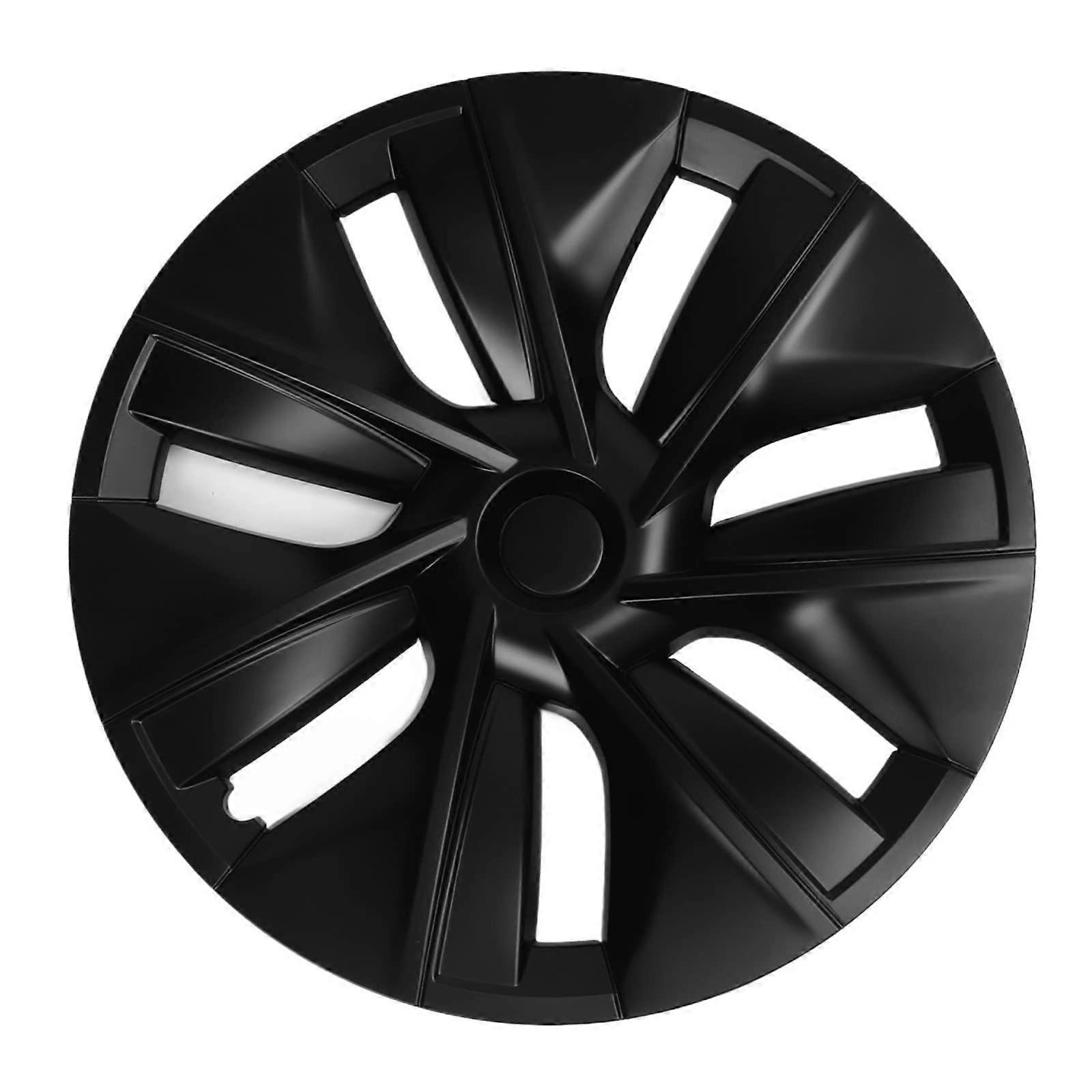 19 Inch Matte Black Wheel Hub Covers for Tesla Model Y 2020-2022, Set of 4, Durable and Stylish Design