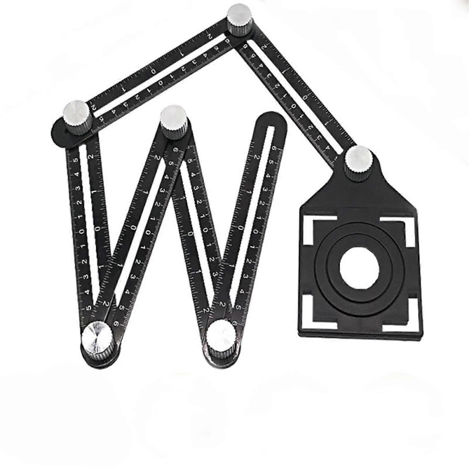 Adjustable Ceramic Tile Hole Finder 6 Folding Ruler with Multiple Angles Drilling Guide Opening Finder