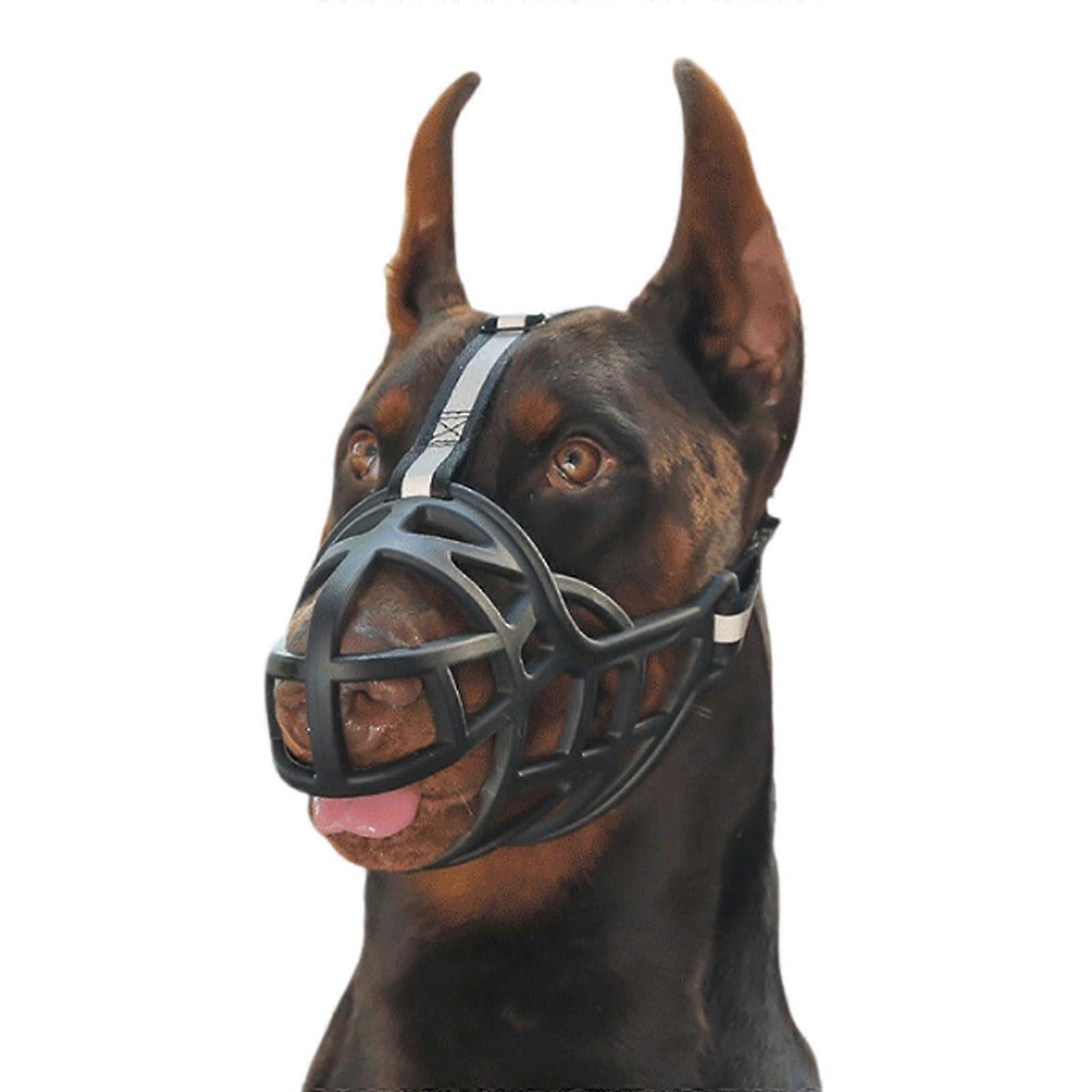 Dog basket muzzle, cage muzzle for dogs, breathable, adjustable, drinkable, for training, 1 piece, black, 6 sizes (3) Black 3
