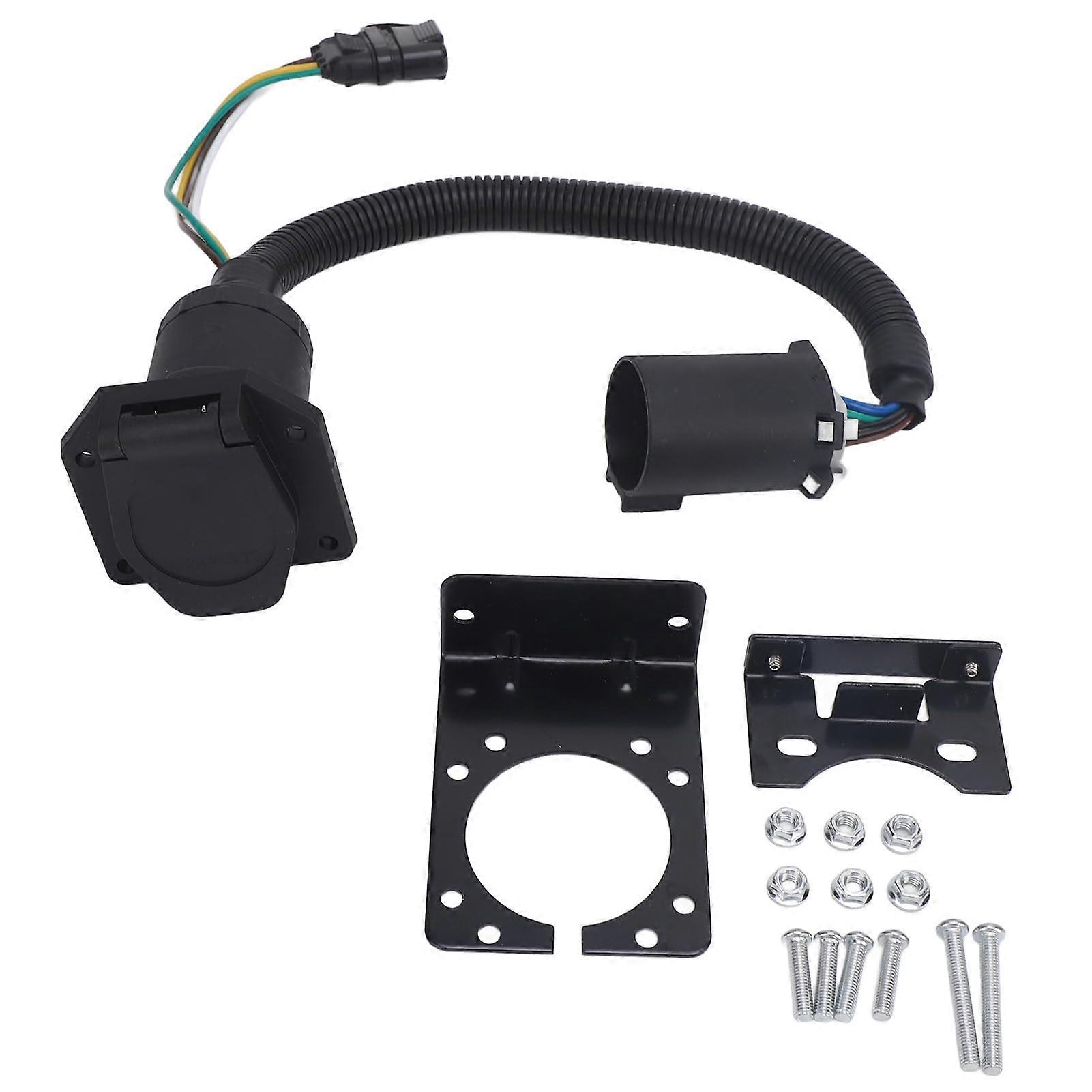 MultiTow Trailer Adapter 7 Pin to 7 Way and 4 Way Flat Wiring Harness  Trailer Plug Connector Cable Assembly for RVs and Factory Trailers