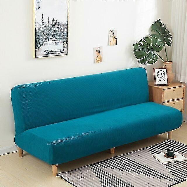 SNQTV-Grande Sofá-cama Sem Braços Capa de Sofá Sem Braços Capa de Futon Dobrável Elástica à Prova de Poeira Jacquard Removível