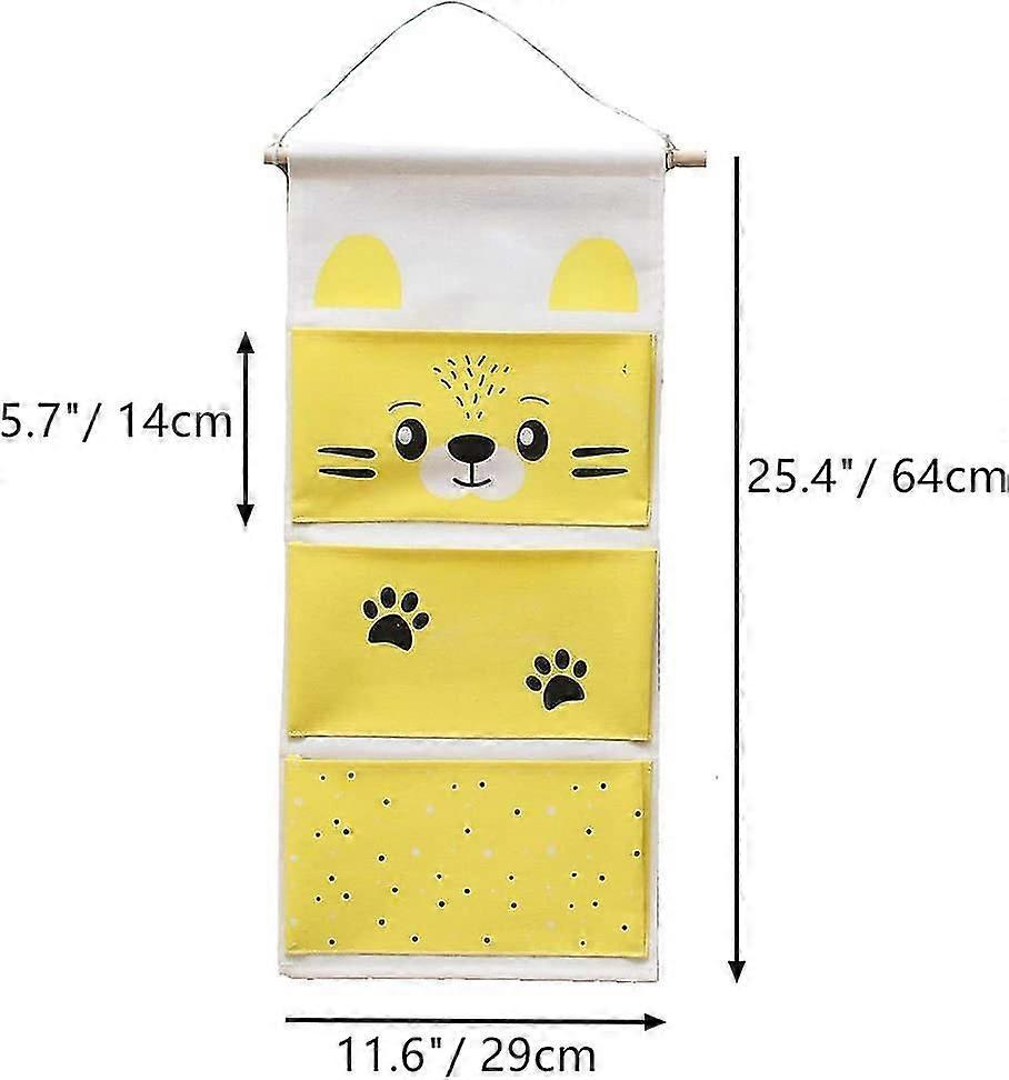 Hanging Organizer for Nursery with 3 Fabric Pockets for Door or Closet