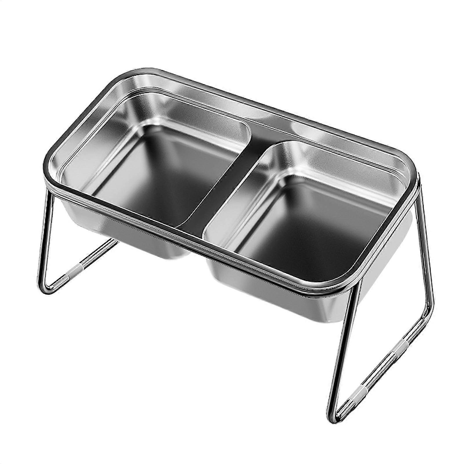Raised Cat Feeding Bowl Adjustable Height Ergonomic Design Non-Slip Base Pet Feeding Station For Cats