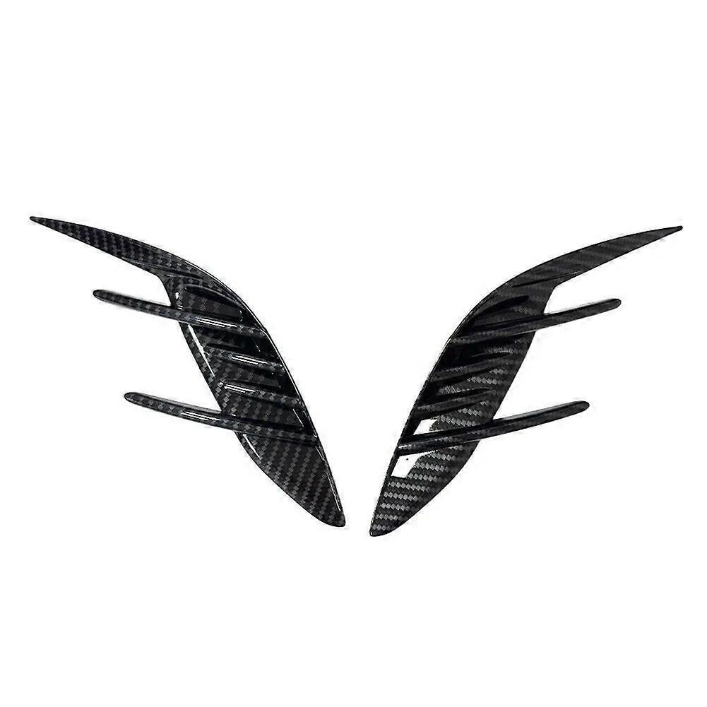 Car Accessories Sticker Rear Bumper Side Vent Spoiler Canard Covers for Stinger 2018-2023 Carbon Fiber Pattern