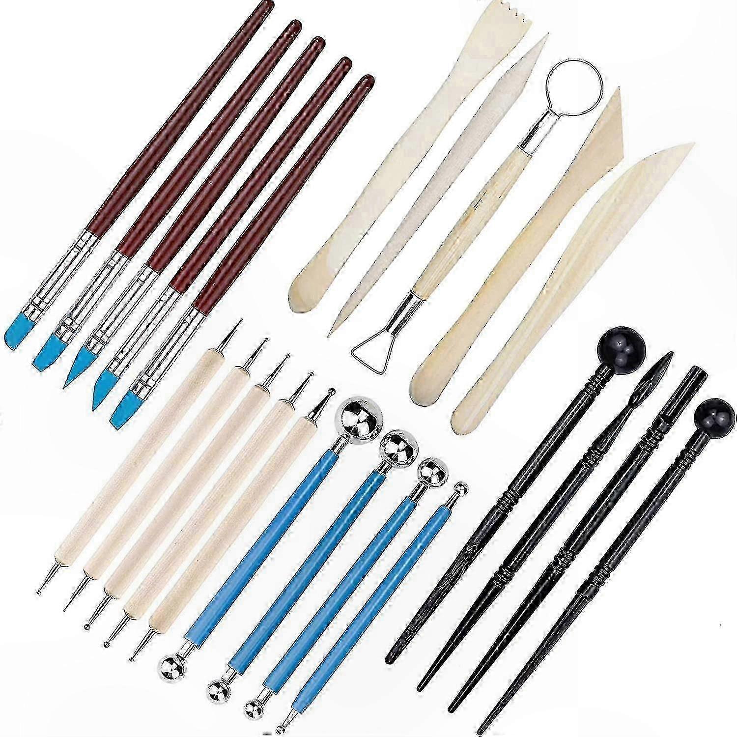 Ceramic Tool Kit with 23 Pieces for Pottery, Sculpting, and Clay Modeling Suitable for All Skill Levels