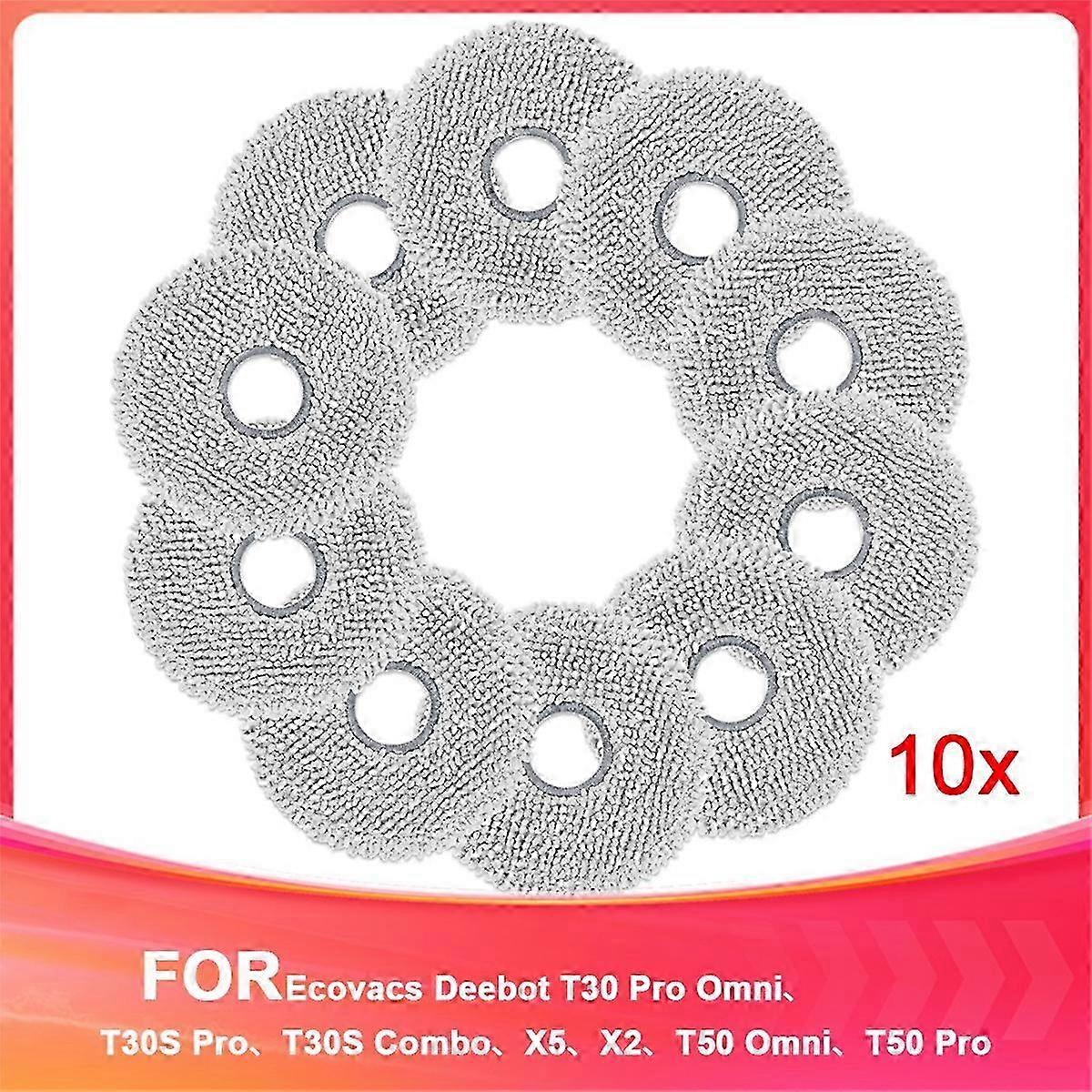 Enhanced Quality Wipes for Ecovacs Deebot T30 Pro Omni, T30S Pro, X5, X2, T50 Omni & Pro Robot Vacs - Reusable Cleaning Tool