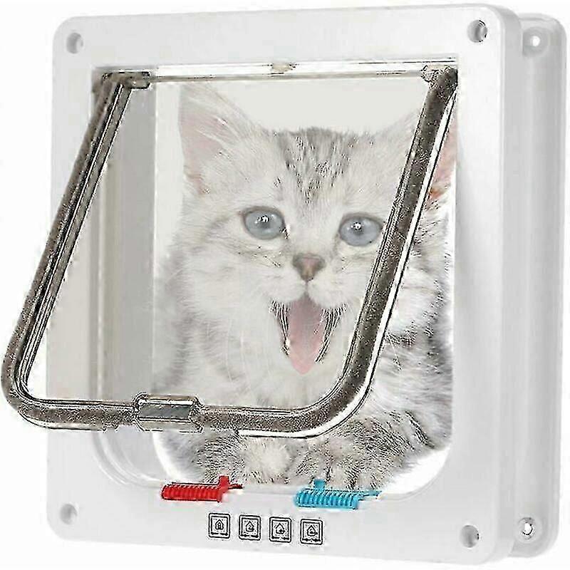 Cat Flap Door with Screw Kit for Cats & Small Dogs, Secure Access for Pets, White