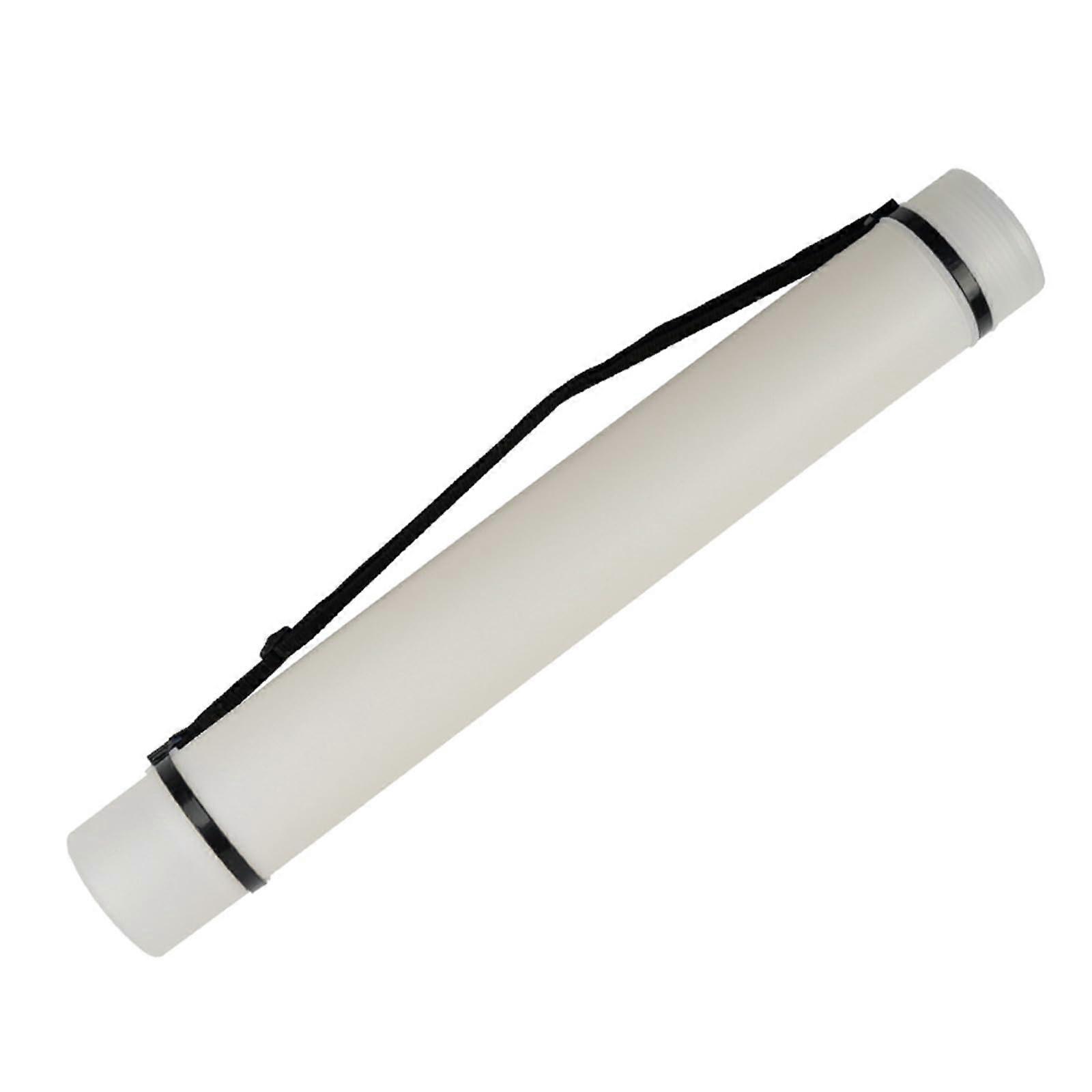 Extendable Poster Tube with Strap - Telescoping Carrying Case for Posters, White, Durable Storage Solution