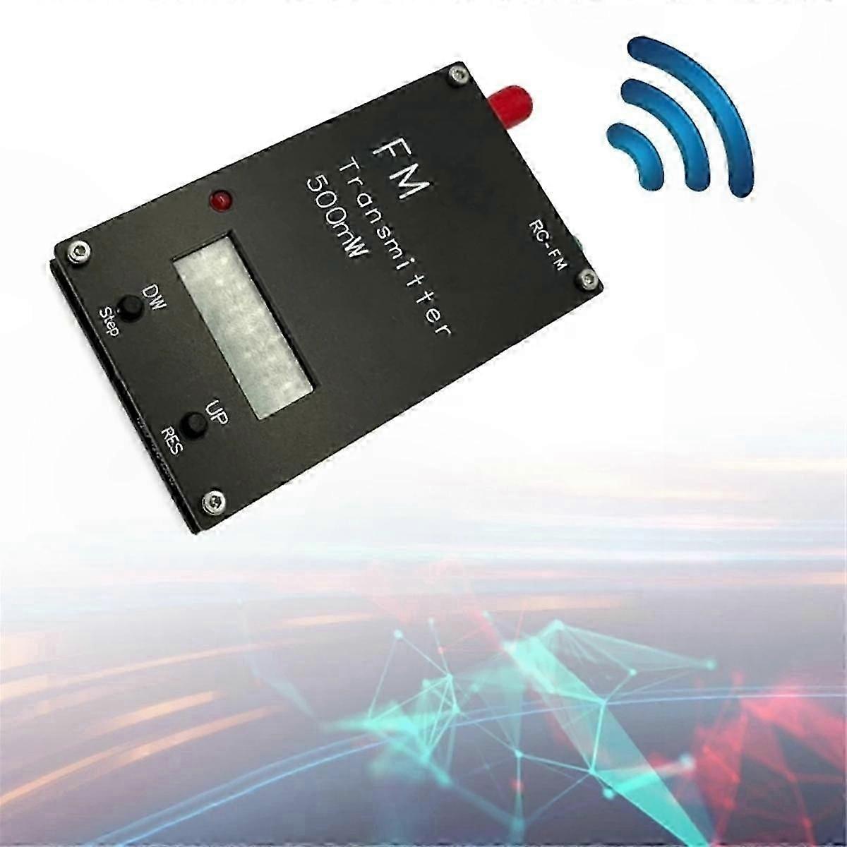 Digital FM Transmitter 76-108MHz LED Display 0.5W for Campus Radio Station Broadcast Receiver Portable Stereo Signal Transmission