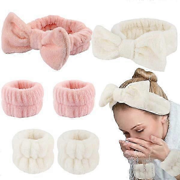 6-Piece Absorbent Wristbands for Women's Face Wash, Beauty Care Accessories with Convenient Design