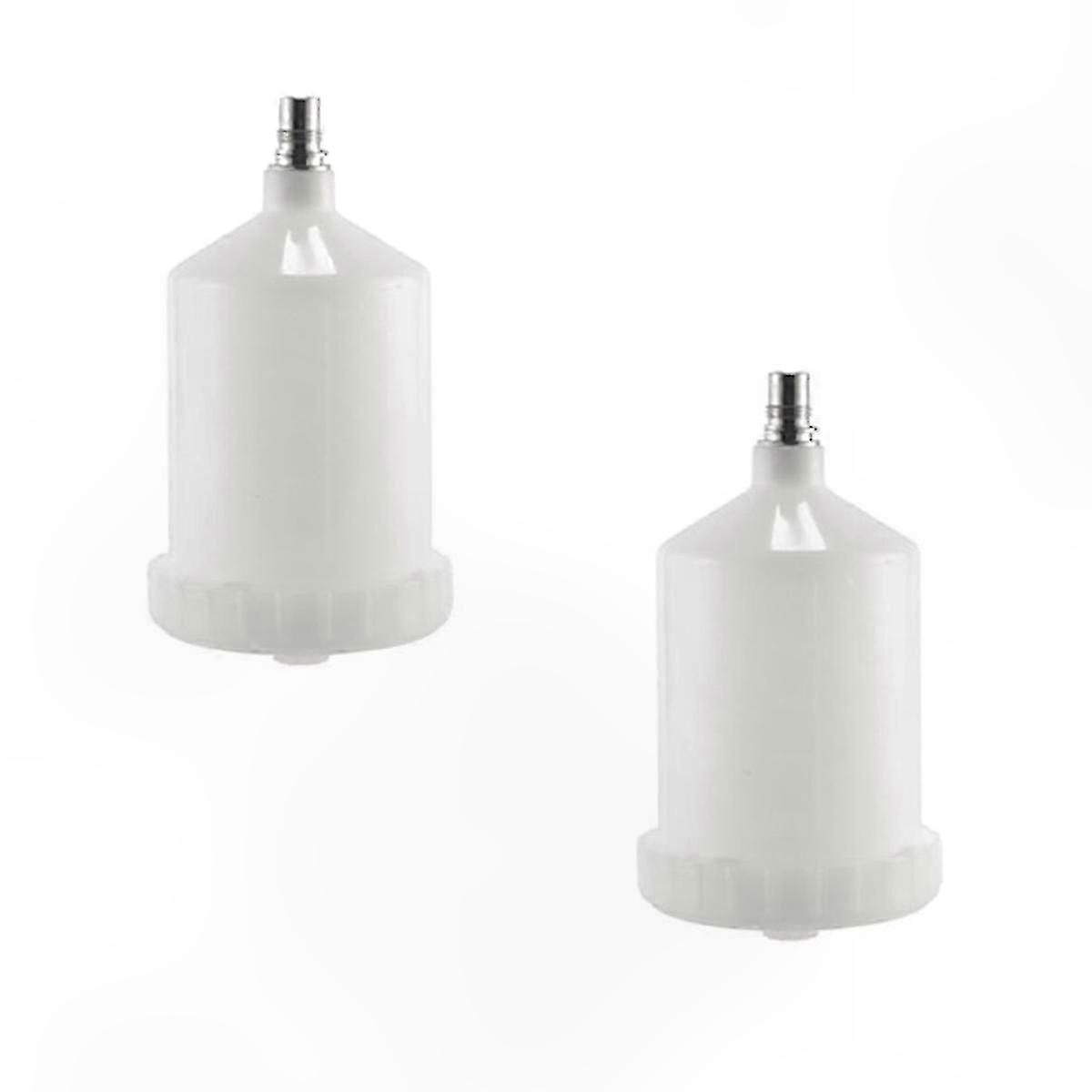 2-Pack 600ml Plastic Paint Cups for HVLP Spray Guns with Connector Adapter for Professional Painting Projects