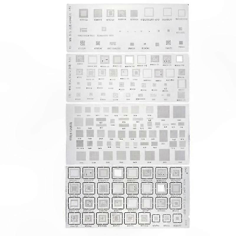 4-Pack Universal BGA Stencil for CPU RAM IC Reballing Template Direct Heat Application