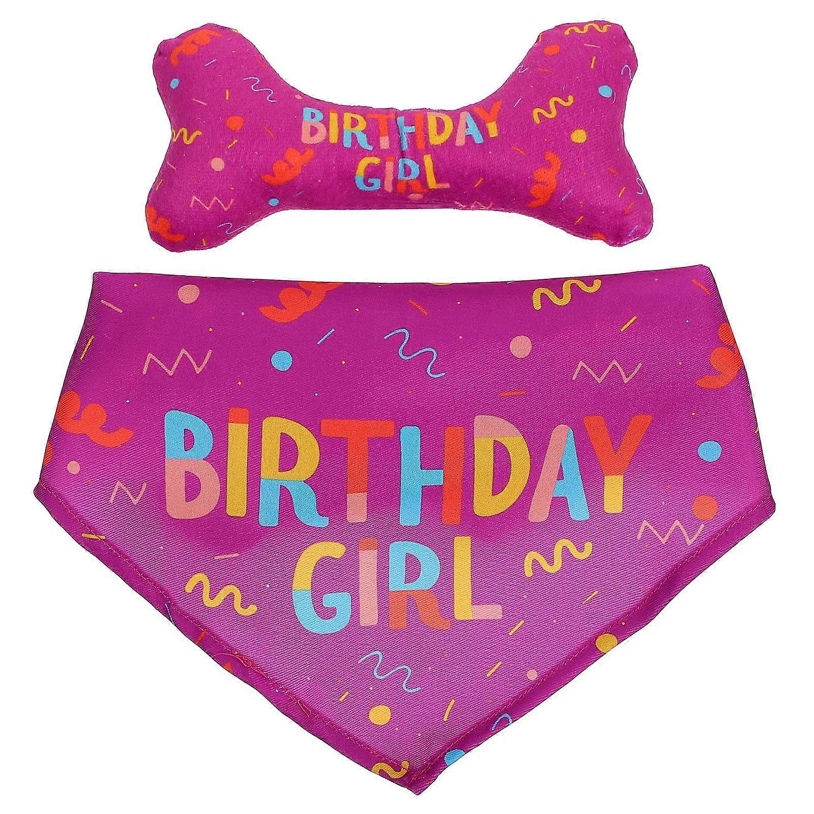 Pet Birthday Bandana Triangle Scarf Red Cloth for and Birthday Celebration Protect from Dirt 2Pcs