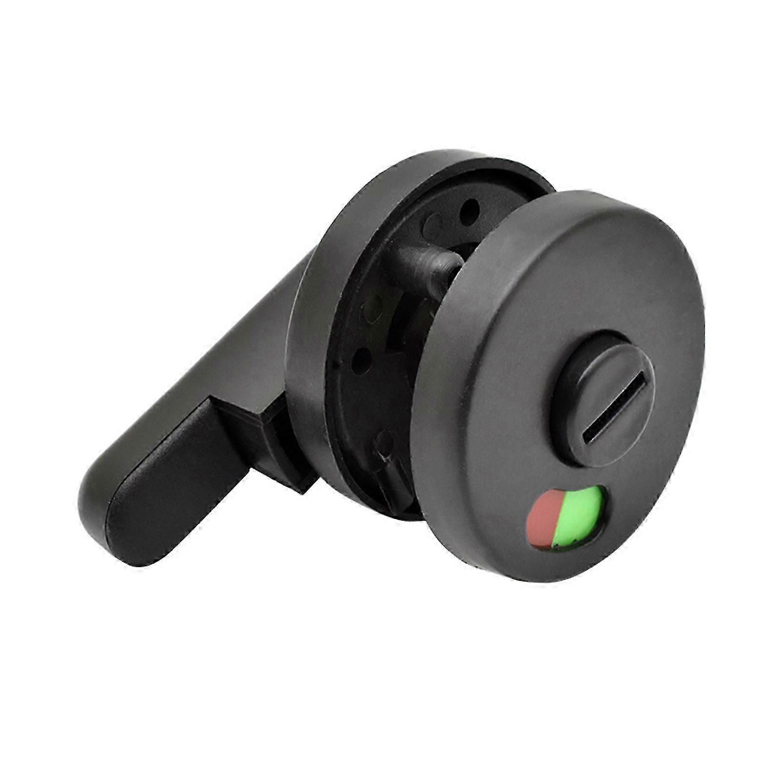 Privacy toilet lock for bathroom with black plastic indicator