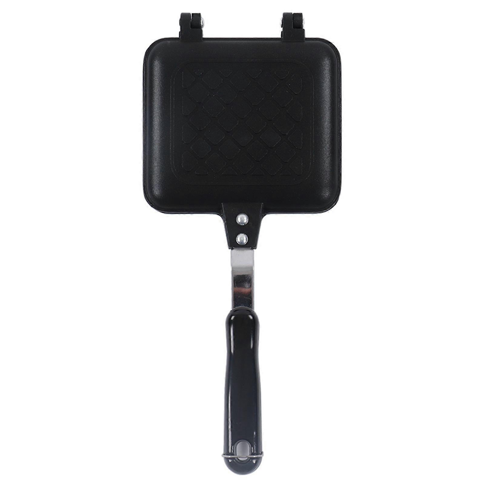 Sandwich Pan Breakfast Double Sided Frying Pan Flat Bottom Nonstick Sandwich Panini Maker Pan Pattern Grid