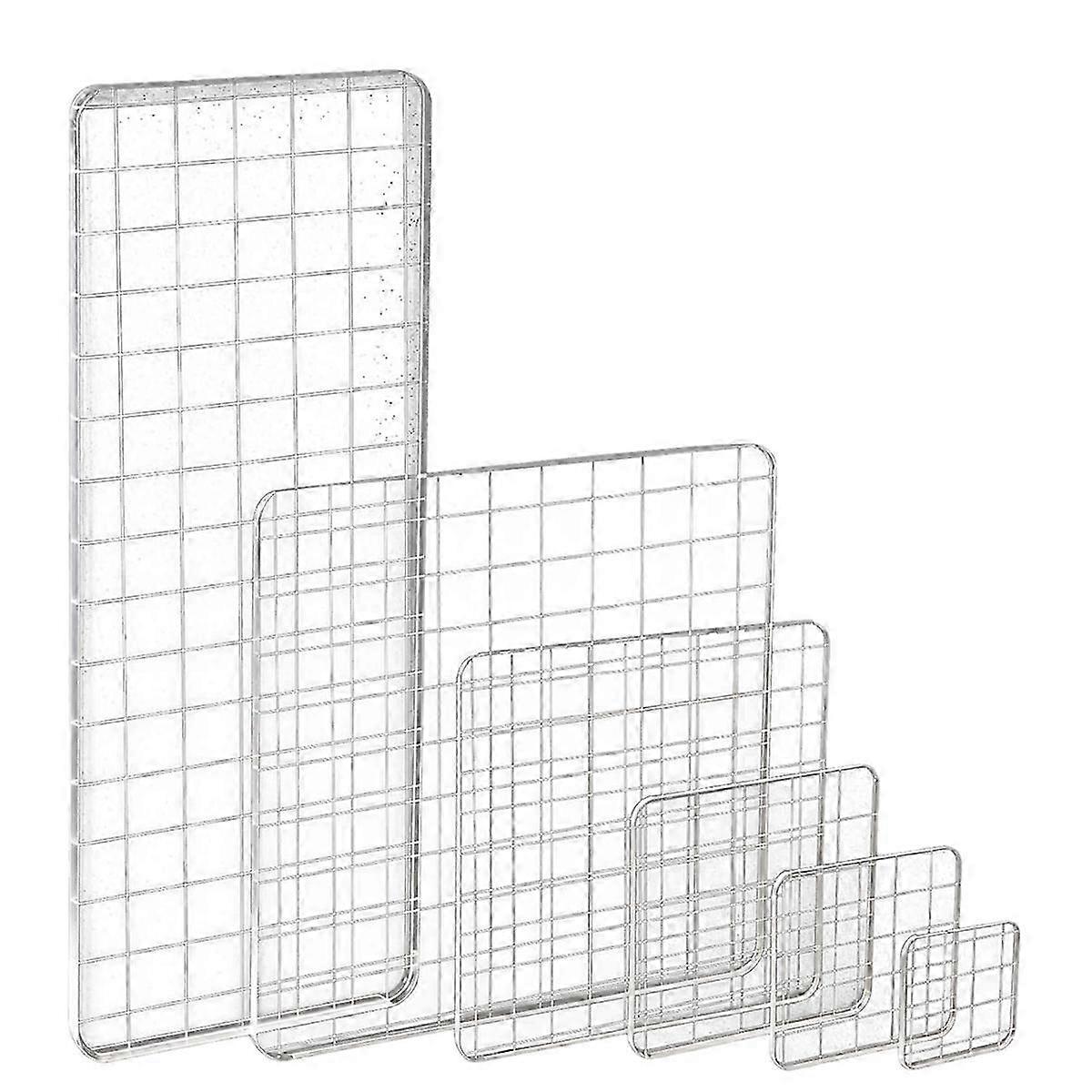 6PCS Acrylic Stamp Block with Grid Lines, Clear Stamping Blocks Tool