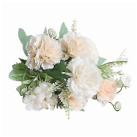 Simulation Flower Fadeless Widely Applied 7 Heads Vivid Carnations Artificial Flowers for Mother's Day
