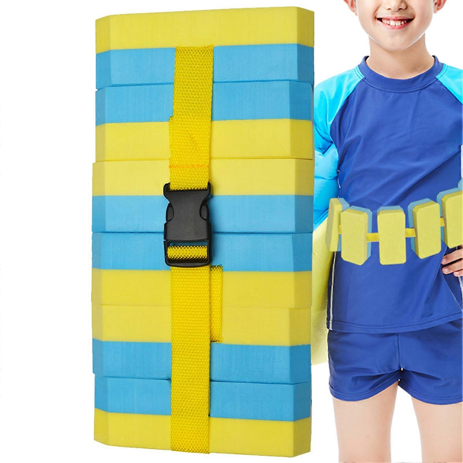Toddler Swim Belt, Floating Bubble Training Aid, Swimming Waist Belt For Pool Lessons, Snorkeling Blue And Yellow