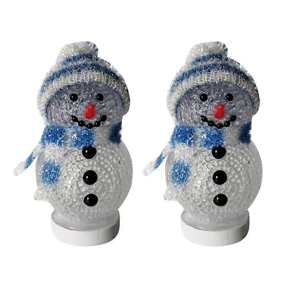 USB Charging Night Light Glowing Snowman for Lighting Use 2Pcs Blue