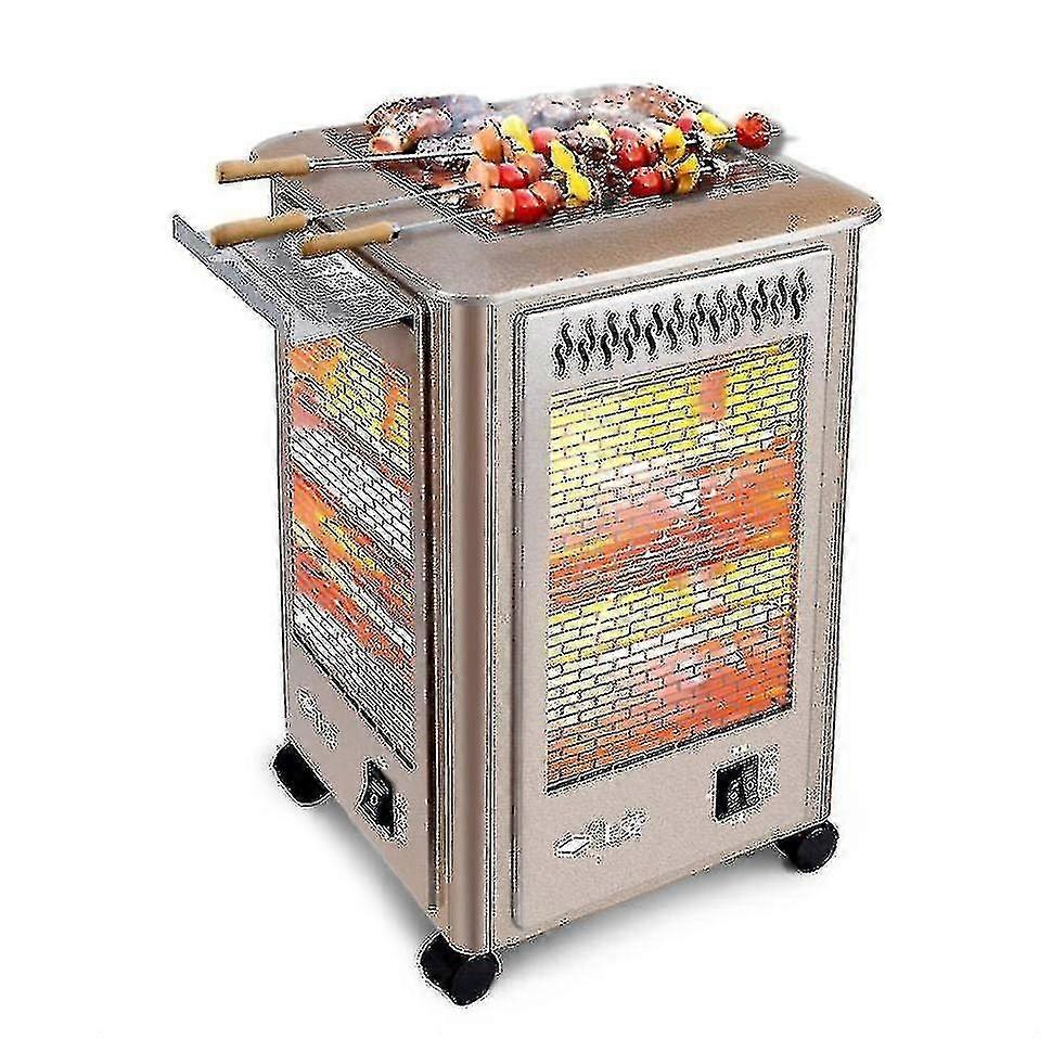 Five-sided heater with grill function