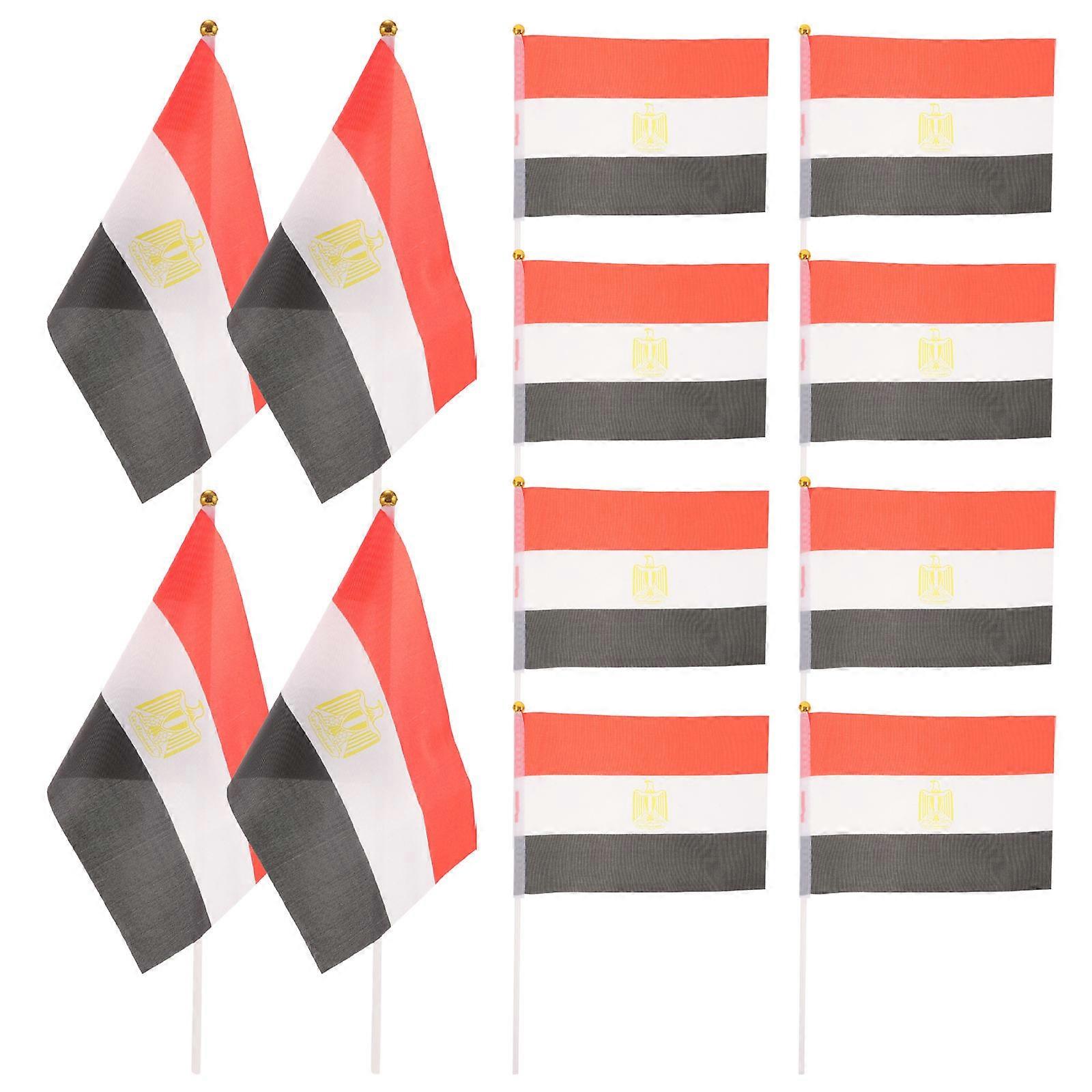 National Flags Egypt Handheld Flags for Party Use 50Pcs Stick Flag