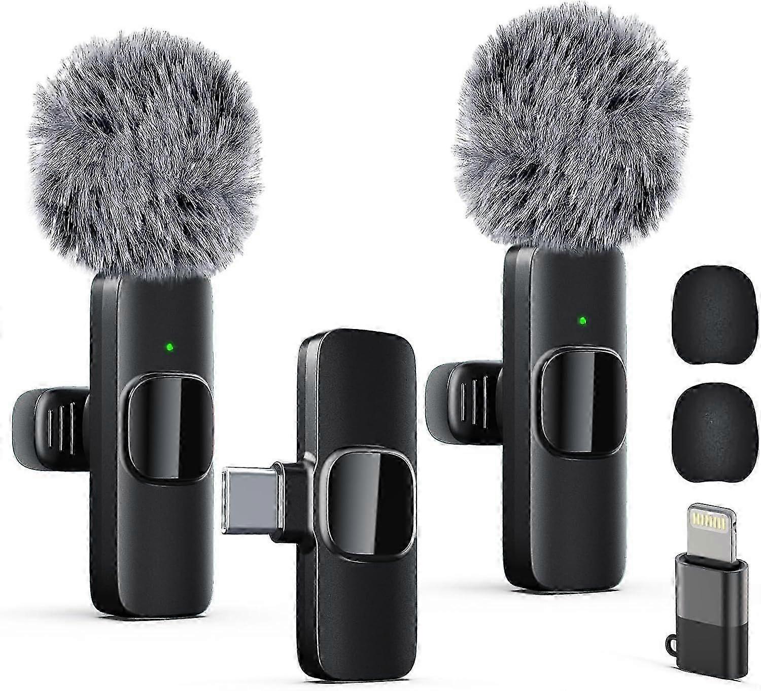 Wireless Microphone for iPhone, iPad, Android, Lavalier Microphone for Video