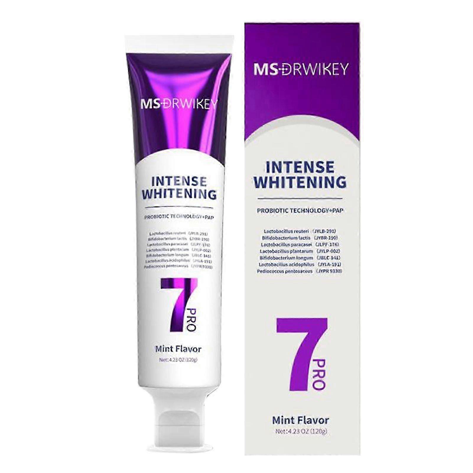 7-Pro Intensive Toothpaste, 7PRO Intense Whitening Toothpaste with 7 Probiotics, Stain Removal & Fresh Breath