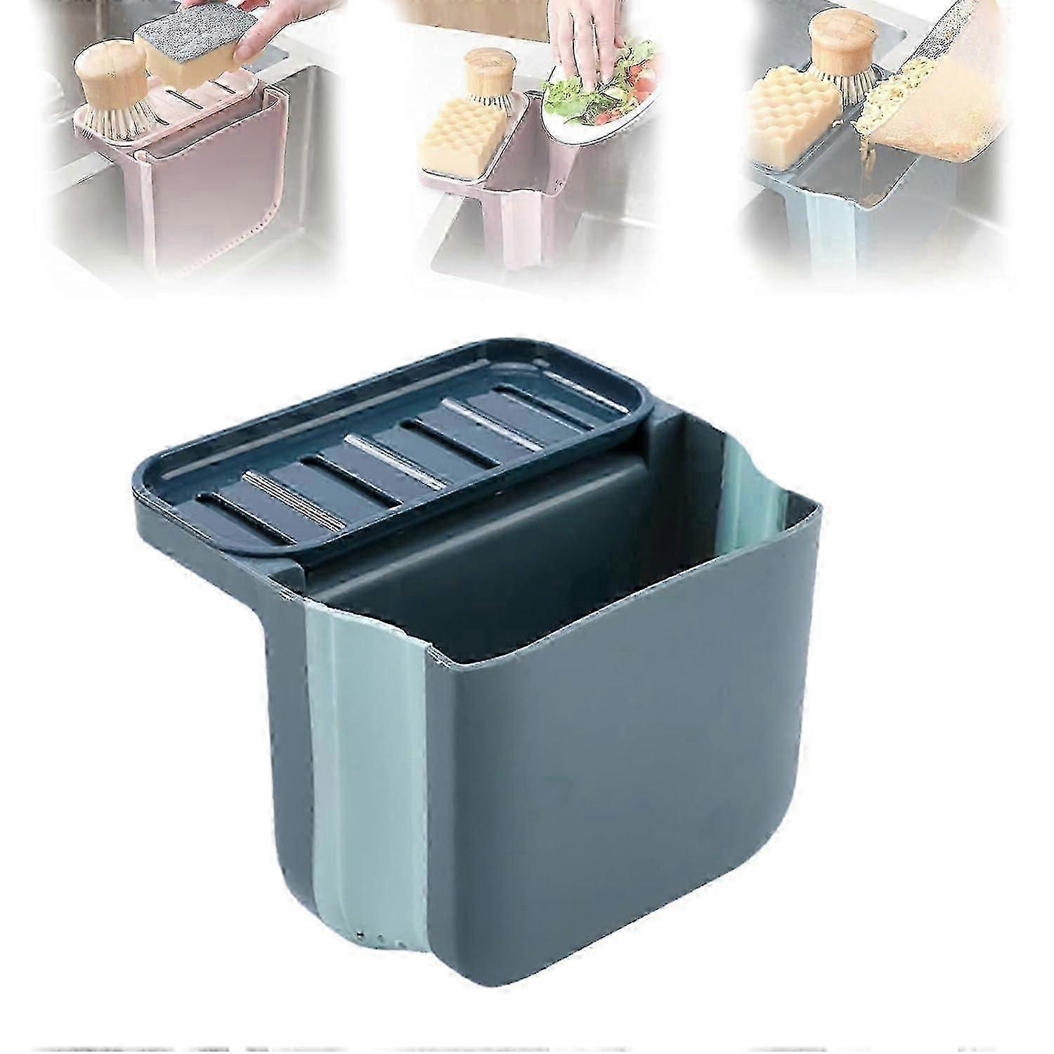Dry and Wet Separation Trash Can, Telescopic Draining Basket for Kitchen Sink, Kitchen Trash Can for Counter Top Or Under Sink