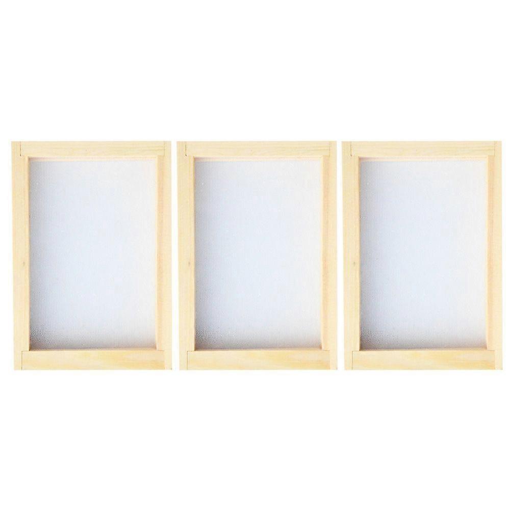 3Pcs Wooden Paper Making Papermaking Mould Frame Screen Mesh Tool Kits for Paper Handcraft DIY Paper Craft