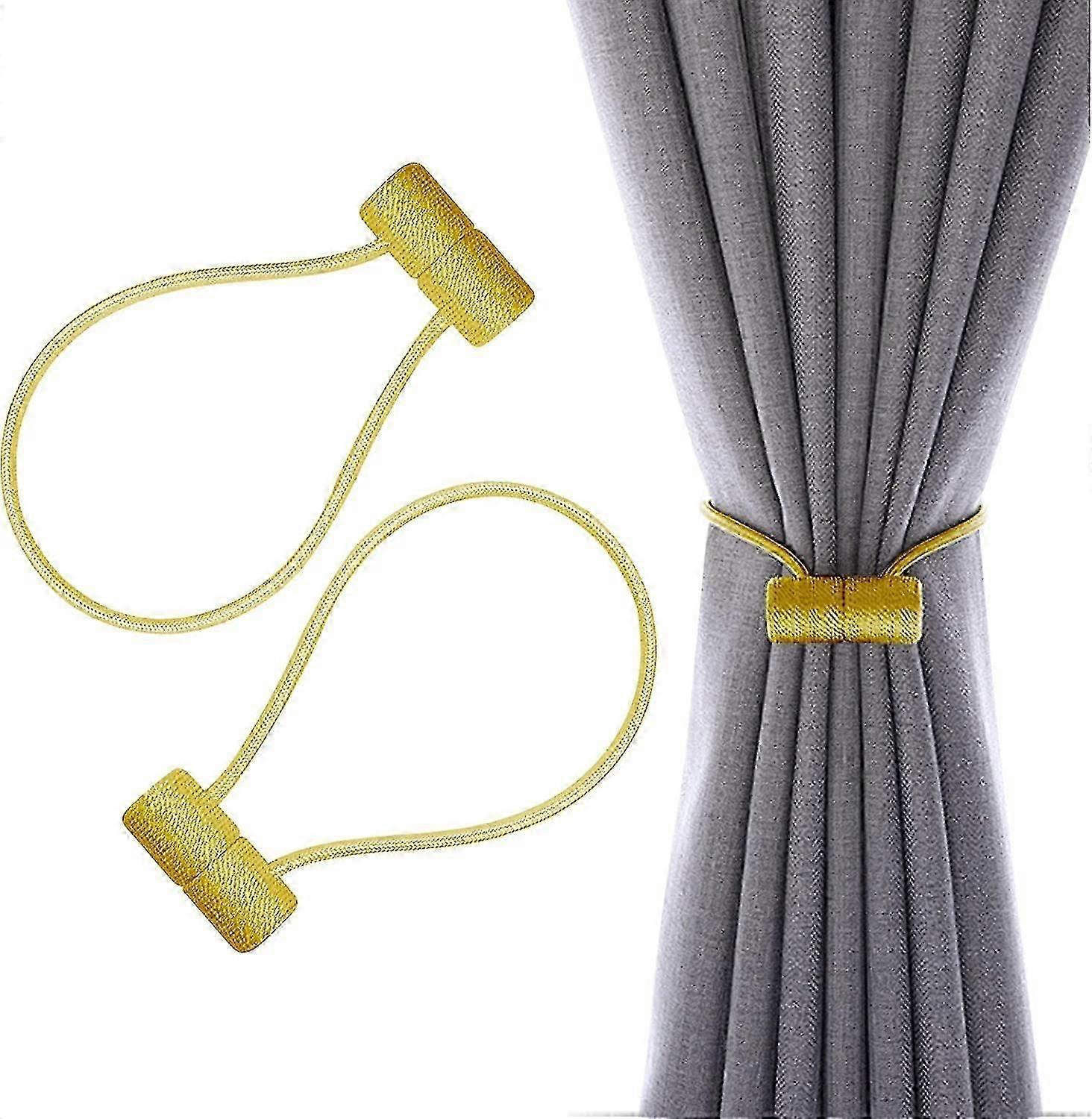 Magnetic Curtain Holdbacks Tiebacks, 2pack 16 Inch Tie Backs Holdback For Blackout Sheer Window Home (ShiKai)