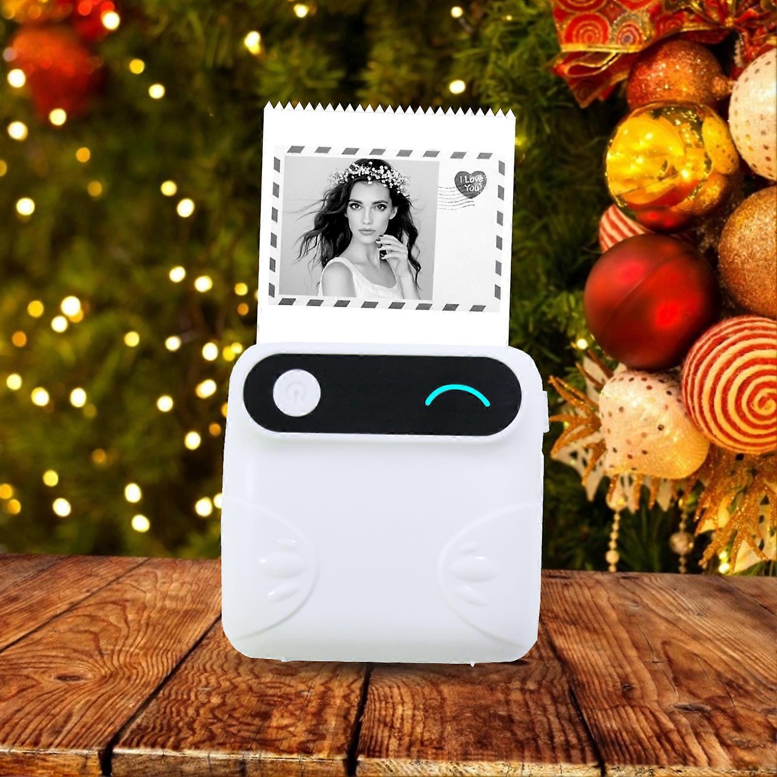 Mini BT Wireless Pocket Printer Portable Instant Mobile Printer Thermal Paper Receipt Printer Label Sticker Compatible with Android IOS Smartphone Wi