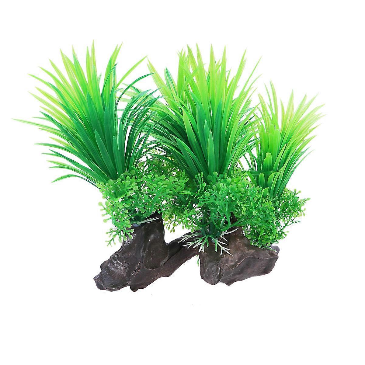 Artificial Aquarium Plant Green Simulation for Fish Tank Decoration 2Pcs