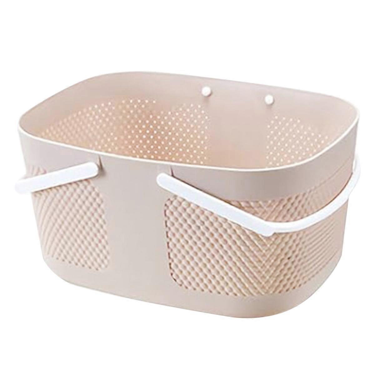 Shower Basket, Large Capacity Thickened Plastic Organizer Storage Tote with Handles Drainage Toilet