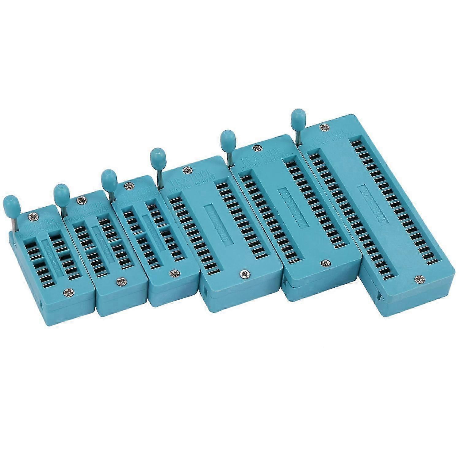 6PC Universal 14/16/18/24/28/40 pin IC Test Universal ZIF Socket